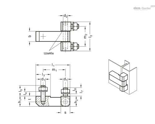 Петля GN 129.2-45-40-C-A4 ELESA+GANTER