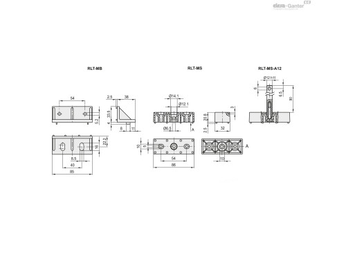 Кронштейн и опора RLT-MS-A12 (429848) ELESA+GANTER