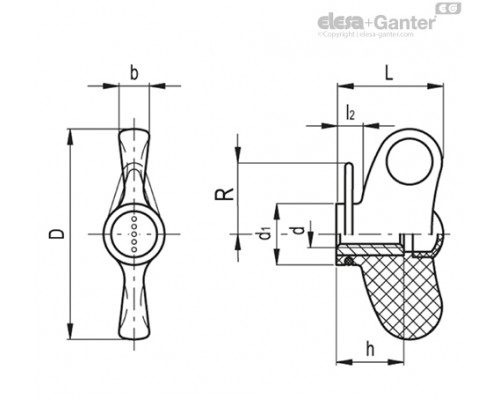 Гайка-барашек EWN.48-B-M5-RC-C1 (224921-C1) ELESA+GANTER