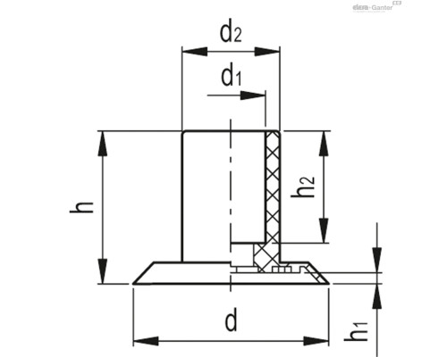 Вакуумная присоска VVA-30-N (VV.45023) ELESA+GANTER