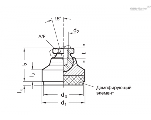 Регулируемая опора GN 342.1-32-M10-SV ELESA+GANTER