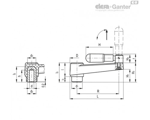 Рукоятка кривошипная MT.100-AT+IR (44317) ELESA+GANTER