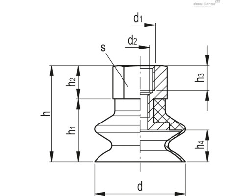 Вакуумная присоска VVO-40-G1/4-T-S (VV.59003) ELESA+GANTER