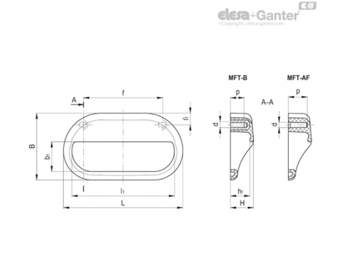 Вставка дверной ручки MFT.110-AF 4.8 (43945) ELESA+GANTER