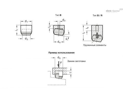 Прижимной упор GN 709.25-12-B ELESA+GANTER