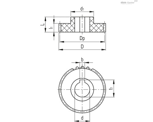 Зубчатая передача ZCL-1.0-34-A12-K (550147-K) ELESA+GANTER