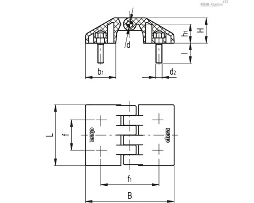 Петля CFE.40 p-M4x18 (423221) ELESA+GANTER