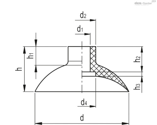 Вакуумная присоска VVI-85-N (VV.53032) ELESA+GANTER
