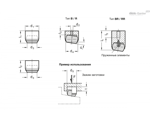 Прижимной упор GN 709.2-18-RR ELESA+GANTER