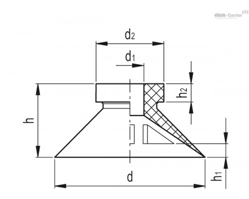 Вакуумная присоска VVA-65-A (VV.45043) ELESA+GANTER