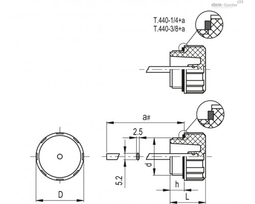 Заглушка T.440-1¼+a (157261) ELESA+GANTER