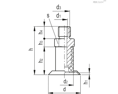 Вакуумная присоска VVA-27-G1/4-T-NG (VV.45022) ELESA+GANTER