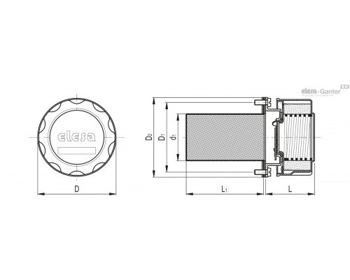 Крышка сапуна SMN.80-BA-F10-FRB+CM (156885) ELESA+GANTER