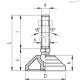 Регулируемая опора LV.A-60-14-M16x68 (303521) ELESA+GANTER