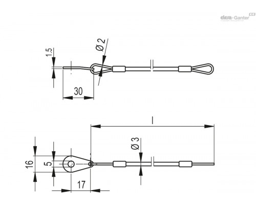 Удерживающий трос CV-T-P-320 (76271) ELESA+GANTER