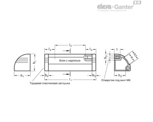 Выступающая ручка GN 430.1-110-SW ELESA+GANTER