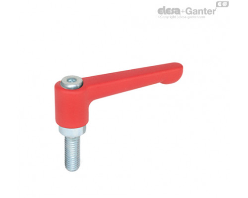 Плоская регулируемая ручка рычажного типа GN 302.2-22-M5-32-RS ELESA+GANTER