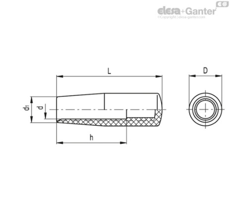 Цилиндрическая ручка I.780/50-N10-C9 (124611) ELESA+GANTER