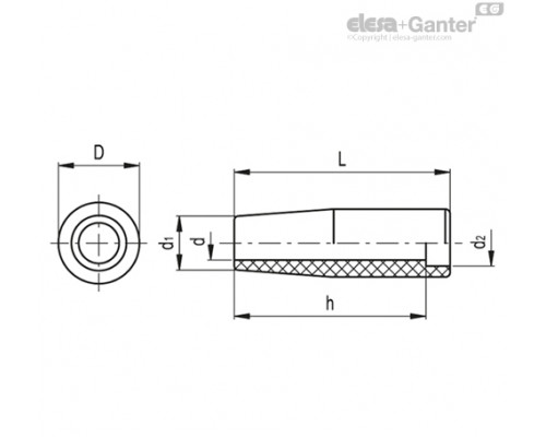 Цилиндрическая ручка I.281/40 (22301) ELESA+GANTER