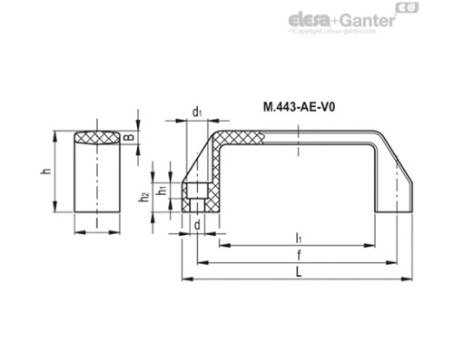 Мостовидная ручка M.443/150 AE-V0 (150021) ELESA+GANTER