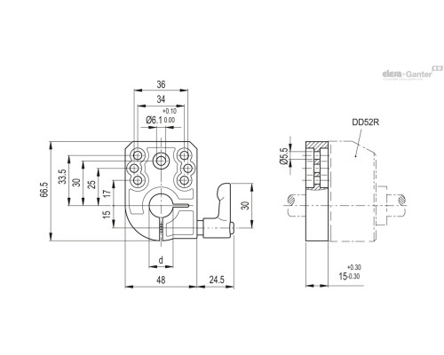 Основание для шпинделя BSA-N52-14 (CE.87923) ELESA+GANTER Основание для шпинделя BSA-N52-14 (CE.87923) ELESA+GANTER