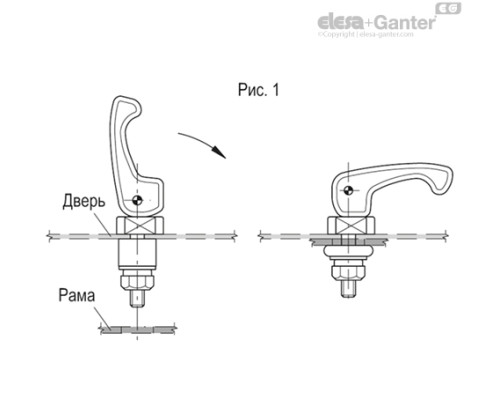 Шарнирная ручка LAC-FL.55-F-SST (34105) ELESA+GANTER