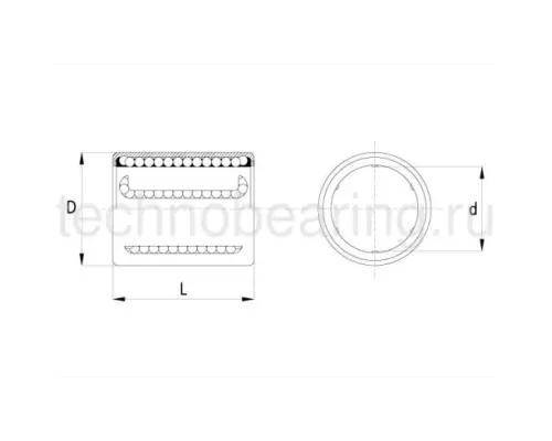 Линейный шариковый подшипник TECHNIX KH 12 28-PP