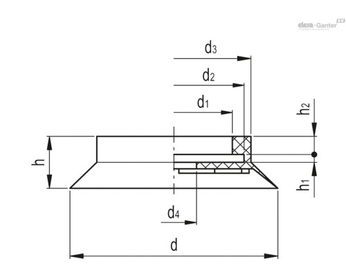 Вакуумная присоска VVK-80-A (VV.55001) ELESA+GANTER
