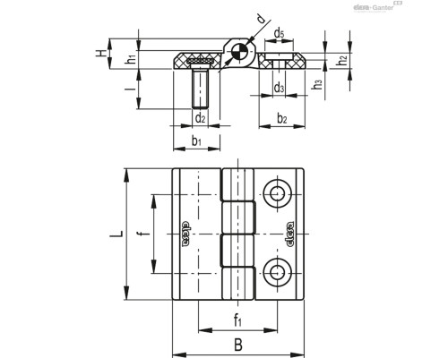 Петли CFM.60-p-M8x14.5-CH-8 (425732) ELESA+GANTER