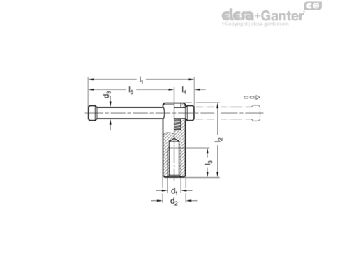 Гайка со сквозным отверстием DIN 6307-M20 ELESA+GANTER