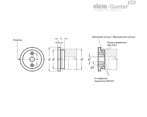 Опорный фланец GN 723.3-50-B10-B ELESA+GANTER