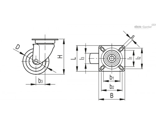 Ролик RE.C6-040-SBL-C (451926) ELESA+GANTER