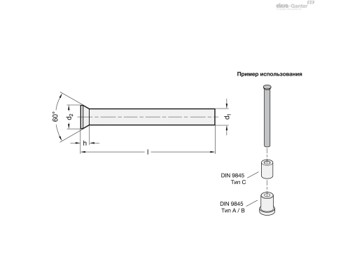 Пробойник DIN 9861-8-71-D-HSS ELESA+GANTER