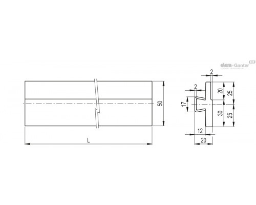 Направляющая GLS-50-30-3000 (419212) ELESA+GANTER