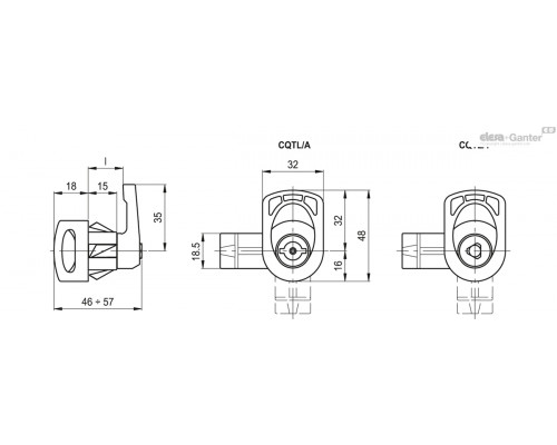 Замок CQTL/A-FM-35-22 (421253) ELESA+GANTER
