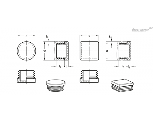 Заглушки GN 991-D50-SW ELESA+GANTER