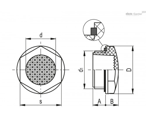 Смотровое стекло HFTR.30/PR-1¼ (14762) ELESA+GANTER