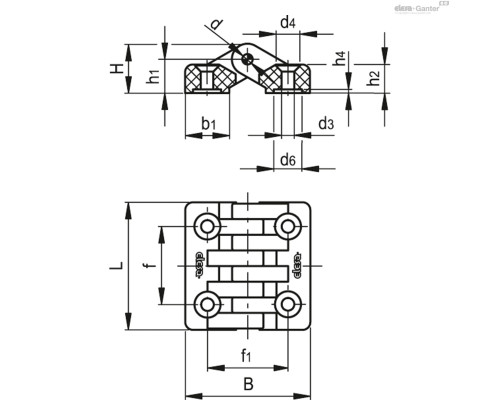 Петли CFA.65 TI-SH-6 (422237) ELESA+GANTER