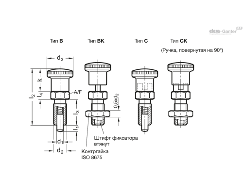 Штифт стопорный GN 817-4-4-CK-RT ELESA+GANTER Штифт стопорный GN 817-4-4-CK-RT ELESA+GANTER