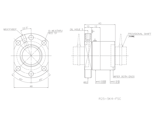 Гайка ШВП R25-5K4-FSC HIWIN