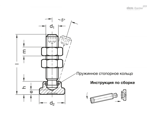 Шпиндельный узел GN 802-M12-105 ELESA+GANTER