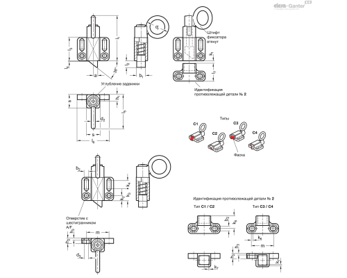 Штифт стопорный GN 724.6-13-20-C2-ZB-1 ELESA+GANTER