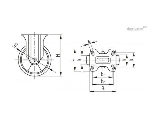 Колесико RE.F5-080-PSL-N (451651) ELESA+GANTER