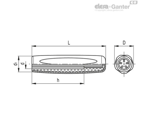 Цилиндрическая ручка EGH.85 N-8-C1-SOFT (286151-C1) ELESA+GANTER