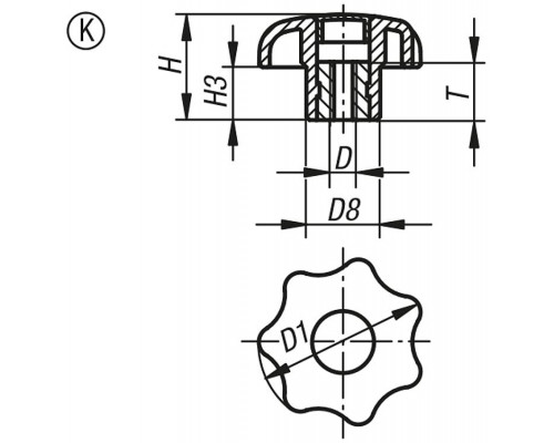 Ручка K0155.405X50 Kipp