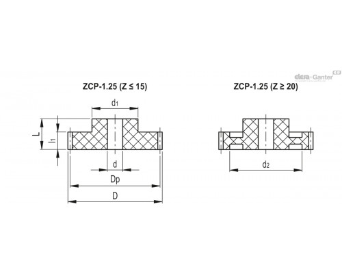 Зубчатая передача ZCP-1.25-20 (555620) ELESA+GANTER