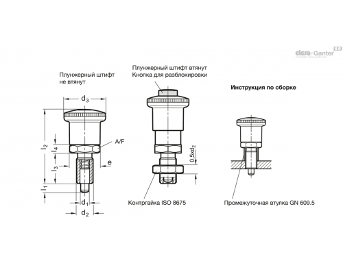 Штифт стопорный GN 414.1-8-12-A ELESA+GANTER