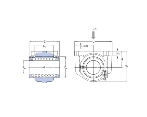 Линейный подшипник в сборе с корпусом SKF LUCE 16 D