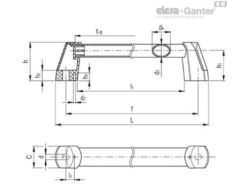 Трубчатая ручка EVH.300-EP-C1 (262301-C1) ELESA+GANTER
