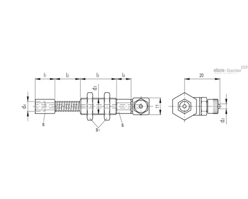 Крепление VPH-80-05-M5-F-L (VV.46002) ELESA+GANTER